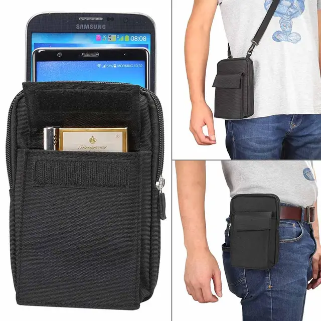 6.4 inch Universal Men Vertical Style Smartphone Waist Bag Shoulder