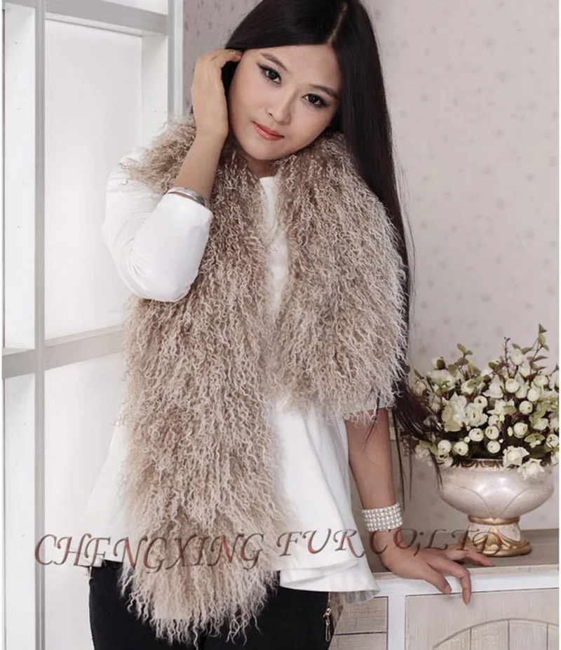 Женский воротник из натурального монгольского овечьего меха|fur scarf|designer scarfscarf