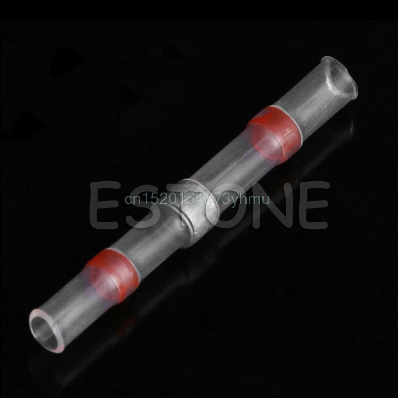 

50pcs Solder Sleeve Heat Shrink Butt Wire Splice Connector Waterproof hot selling red sleeves