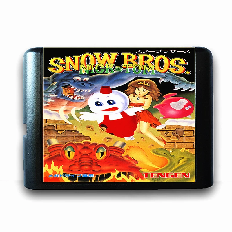 Snow Bros Nick& Tom 16 бит игровая карта для sega Mega Drive& sega Genesis