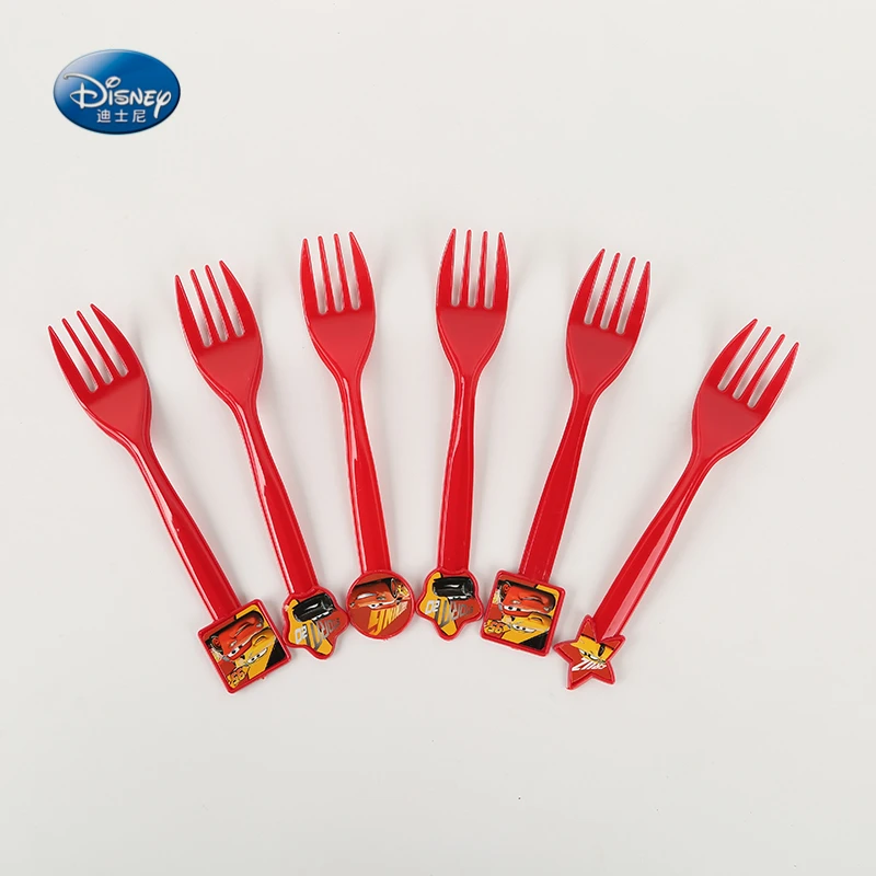 

6Pcs/lot Disney Car Theme Disposable Fork McQueen Design Forks Birthday Party Favor Party Supplies Decoration