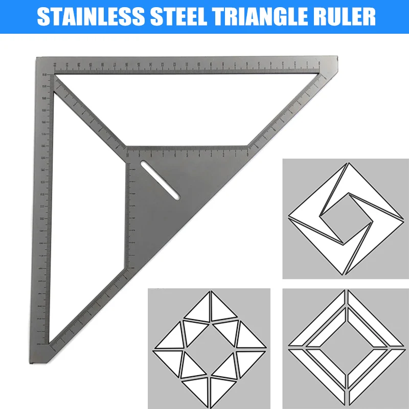 

Angle Measuring Ruler Stainless Steel Multi Function Triangular Floor Drain Ruler Template Tool CLH@8