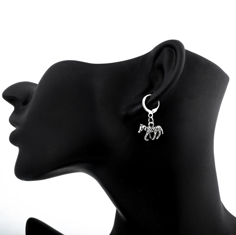 European Vintage Gold Silver Minimalist Zebra Hoop Earrings Punk Female Earring Women Men Jewelry Statement Metal Earrings (7)