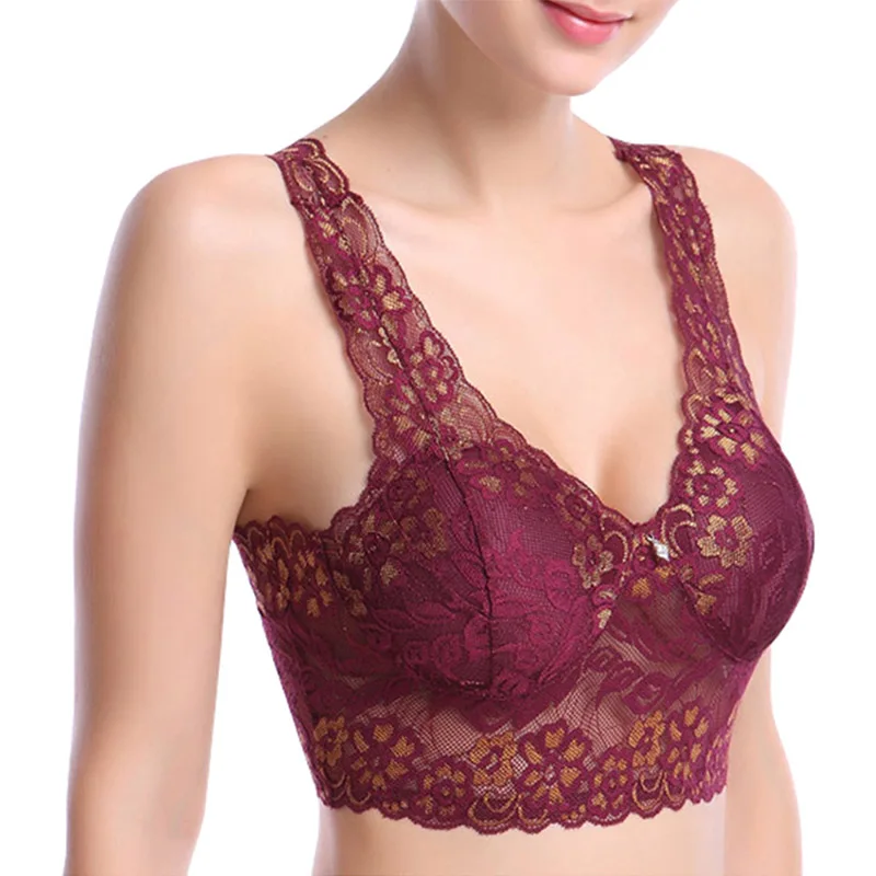 

Fashion 7Colors Women Bralette Bra Vest Sexy Lace Bra women Ladies Underwear padded plus size Brassiere Bra Top seamless bra