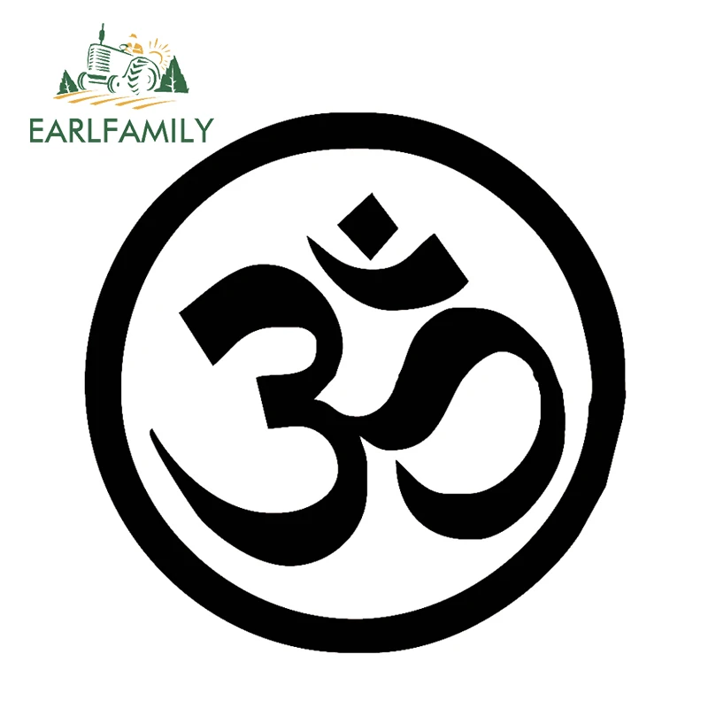 

EARLFAMILY 15.3cm x 15.3cm Funny OM Symbol Vinyl Car Decal Car Sticker Yoga Buddhism Spiritual Car Window Decal Black/Silver