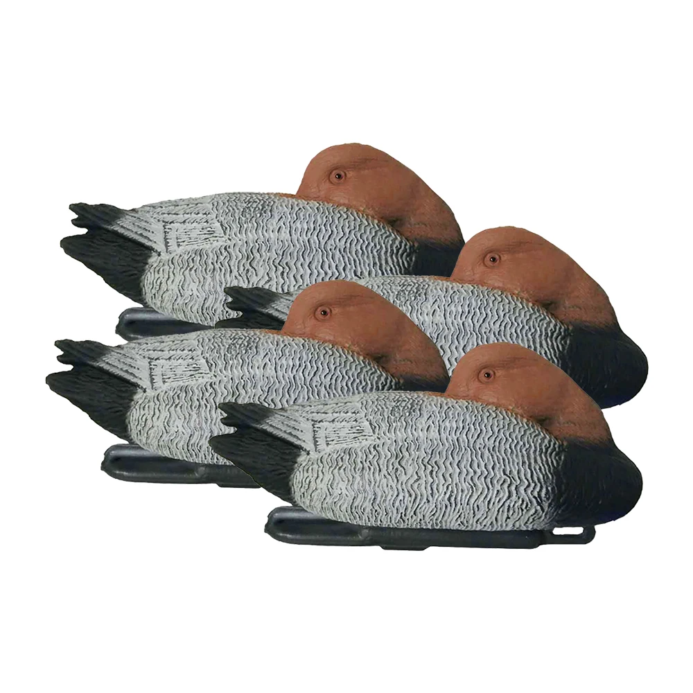 

4 Pcs Duck Hunting Decoys Waterfowl 3D Simulation Bait Floating Red Head Duck Ducks In Sleeping Pose