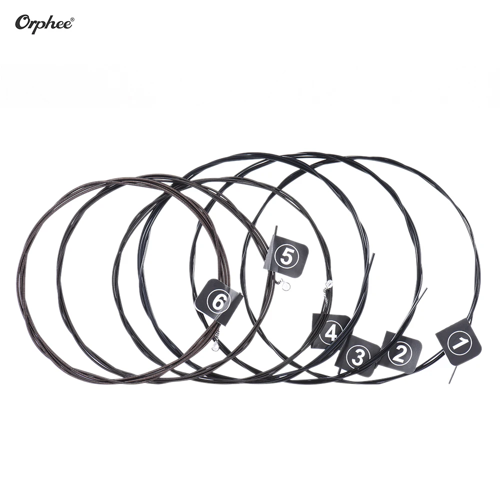 

Orphee NX35-C Guitar strings nylon Guitar Strings 6pcs Full Set Replacement Nylon Core Color Steel Plated Hard Tension