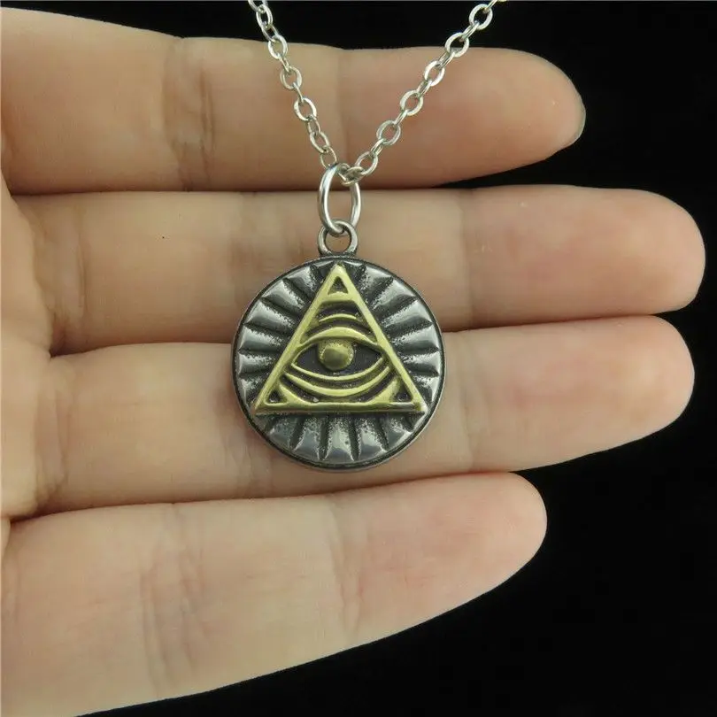 GLOWCAT A9Q932 Antique Pewter Stainless Steel Faith Religious Egyptian