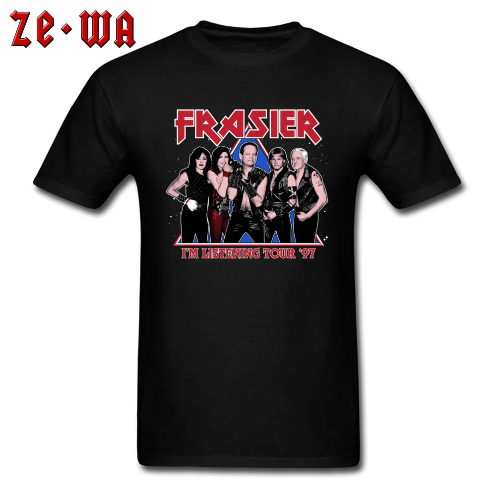 Printed Normal Fashionable Short Sleeve Autumn Tops T Shirt Coupons Crewneck Cotton Fabric Tee-Shirt Men T-Shirt FRASIER - IM LISTENING TOUR 97 -5180 black