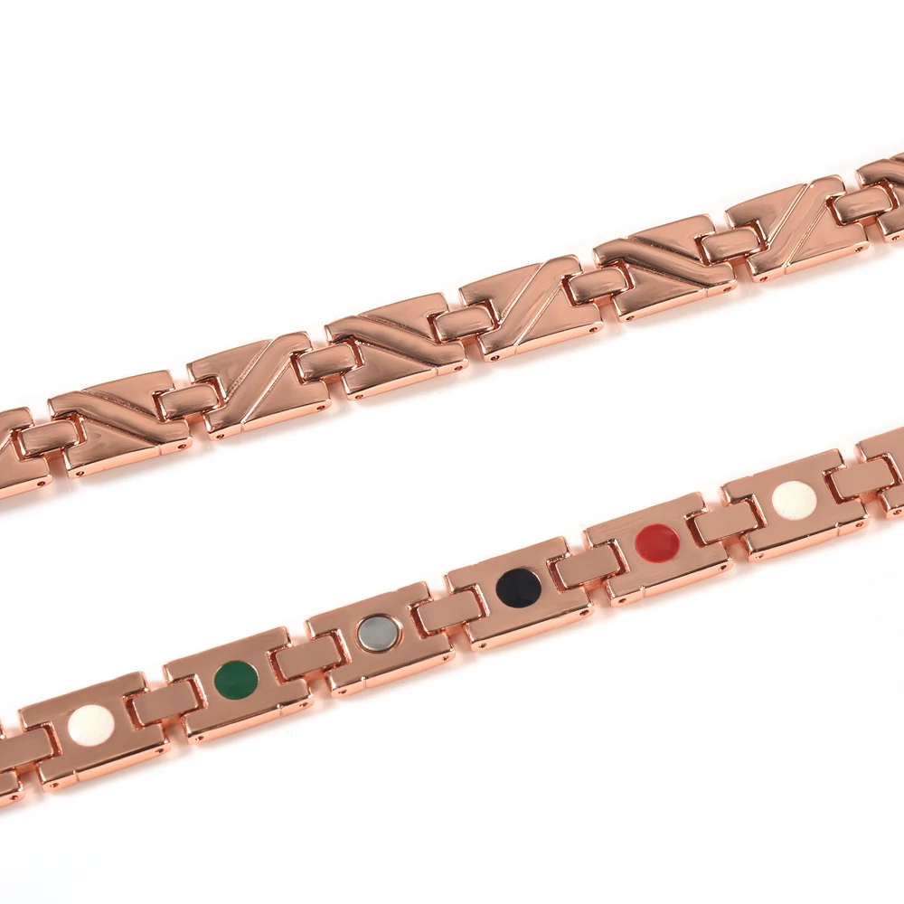 Wollet Ювелирные изделия 316L нержавеющей стальной магнитный браслет для мужчин биомагнит розовое золото цвет 5 в 1 забота о здоровье лечебная энергия