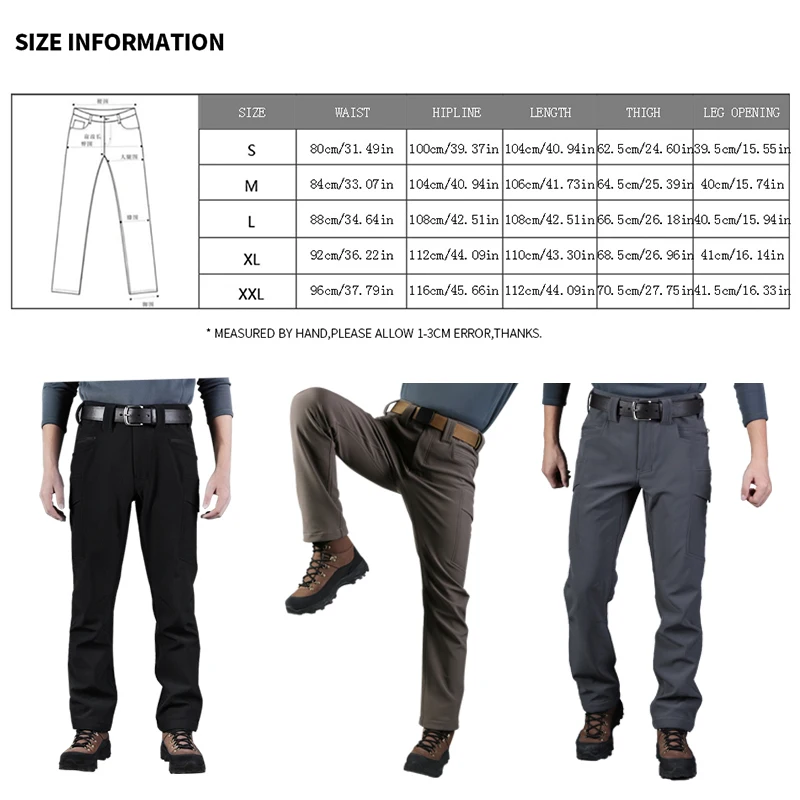 CQB invierno Trekking hombres Softshell pantalones grueso repelente al agua resistente a los arañazos pantalones elásticos senderismo acampar al aire libre CQB invierno Trekking hombres Softshell pantalones grueso repelente al agua resistente a los arañazos pantalones elásticos senderismo acampar al aire libre
