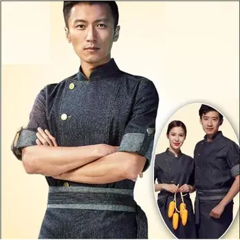 

Chefs jacket Denim Restaurant uniforms Chef jeans jacket