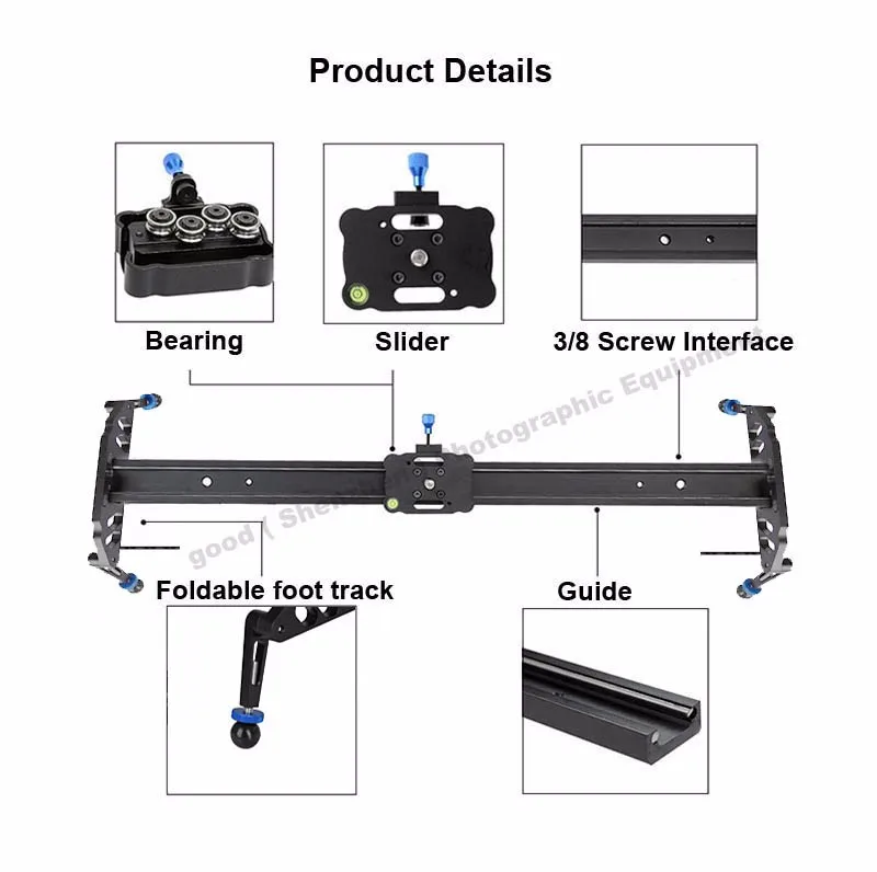 60 см/80 см/100 см камера слайдер профессиональный видео трек подшипник слайдер Долли стабилизатор рельсовая система для DSLR камеры видеокамеры