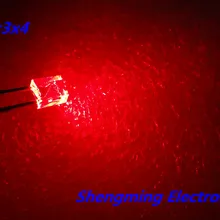 100 шт. 2x3x4 красный светодиод супер яркий матовый прозрачный