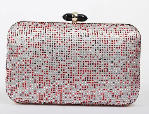 

Luxury fashion silver rhinestone charm exquisite dinner purse wallet clutch handbag chain shoulder bag lady messenger bags