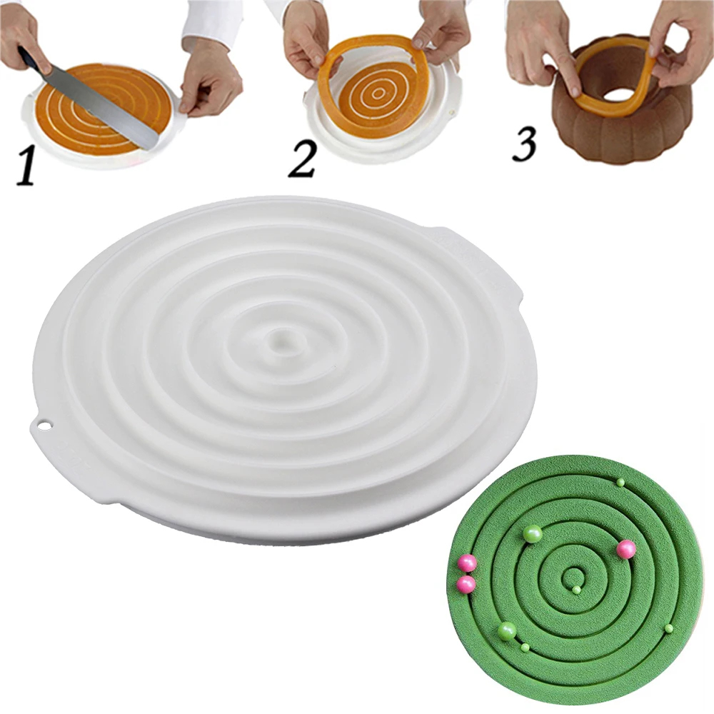 

Spiral Design Round Ring Silicone mold Insert Decor Mousse Cake Decorating Chocolate Ice cream Baking Pan Dessert Cake Mould