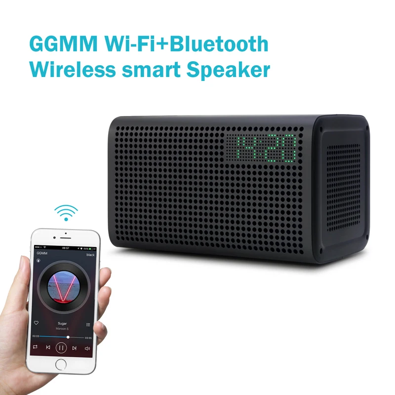 GGMM E3 Wi-Fi Bluetooth Динамик Привет-fi Главная Стерео Музыкальный Проигрыватель Аудио Приемник Беспроводной Сабвуфер Колонки с Радио-Будильник