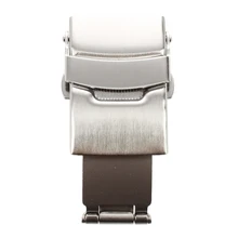 Застежка безопасная Складная Серебряная полированная нержавеющая сталь для ремешка часов 18 мм