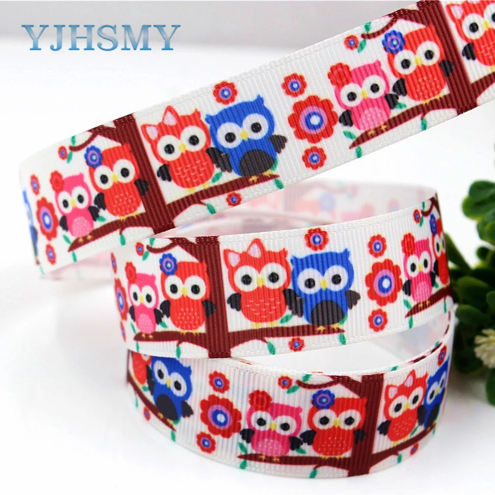YJHSMY H 17531 1053 10 ярдов 22 мм мультфильм сова термопечать grosgrain Свадебные аксессуары