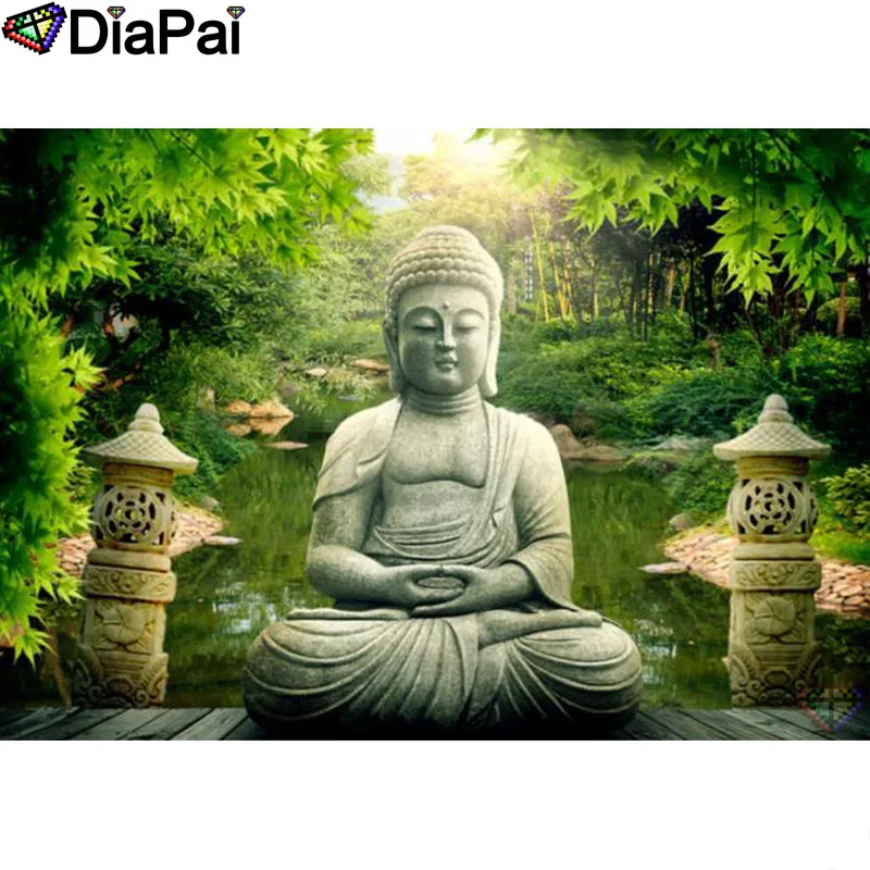 

DIAPAI Diamond Painting 5D DIY 100% Full Square/Round Drill "Religious Buddha" Diamond Embroidery Cross Stitch 3D Decor A18554