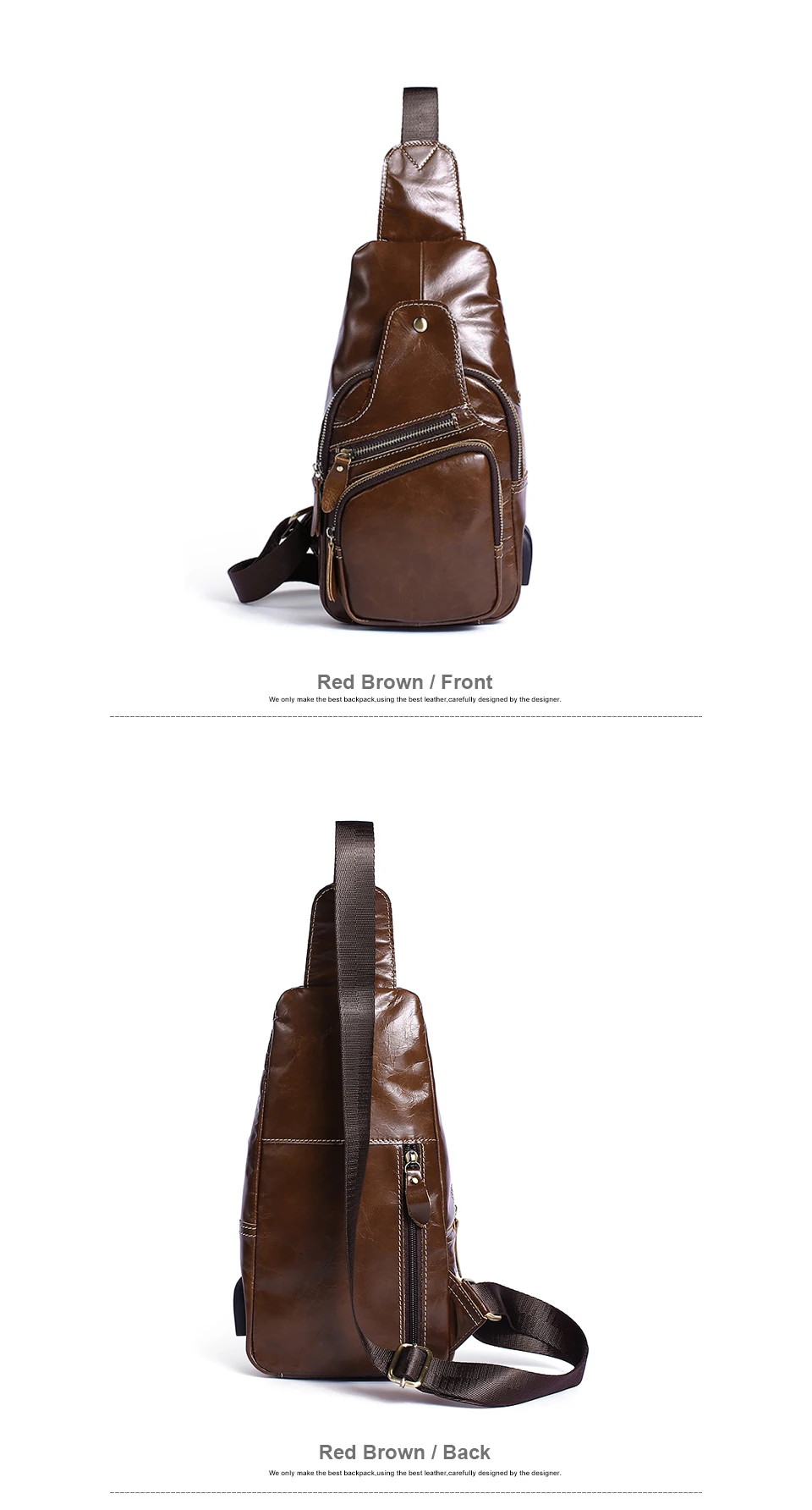 Sling Bag Men Genuine Leather Messenger Bags USB Charging Chest Bag (13)
