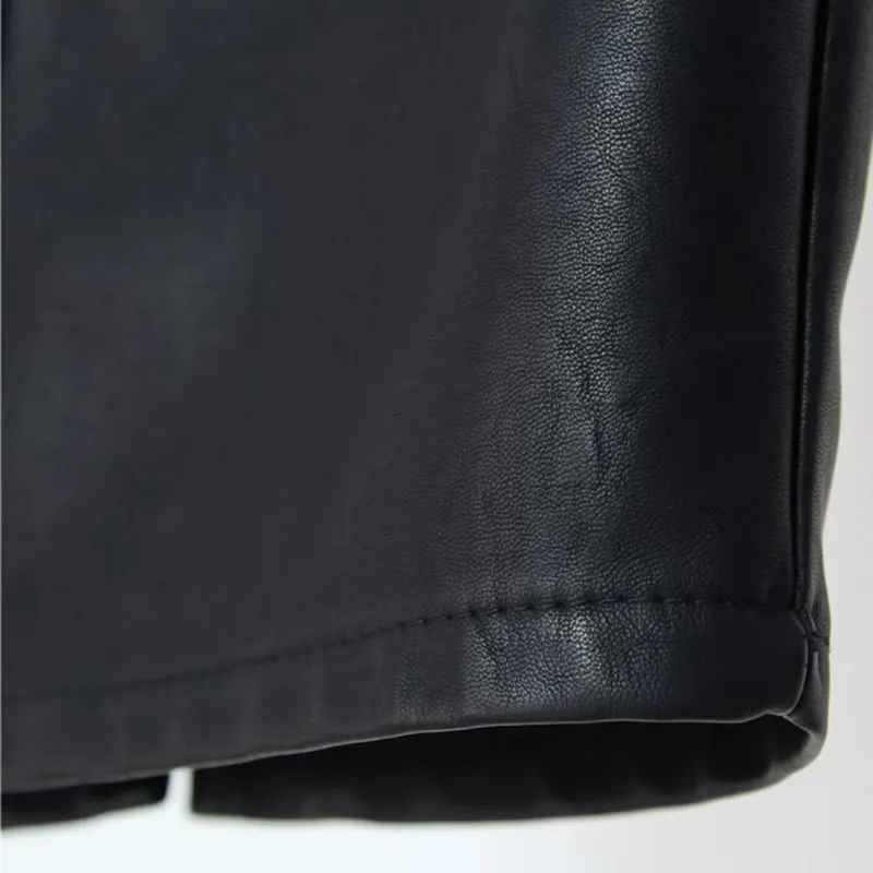 WEIXINBUY, Женские Черные Облегающие юбки-карандаш, женская сексуальная одежда, весна-осень, Панк уличная мода, облегающая юбка из искусственной кожи
