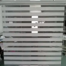 Рулонные жалюзи Zebra, изготовленные на заказ, срезанные в размер, деревянное серое Горизонтальное окно, затемняющие жалюзи Zebra, двойные рулонные жалюзи