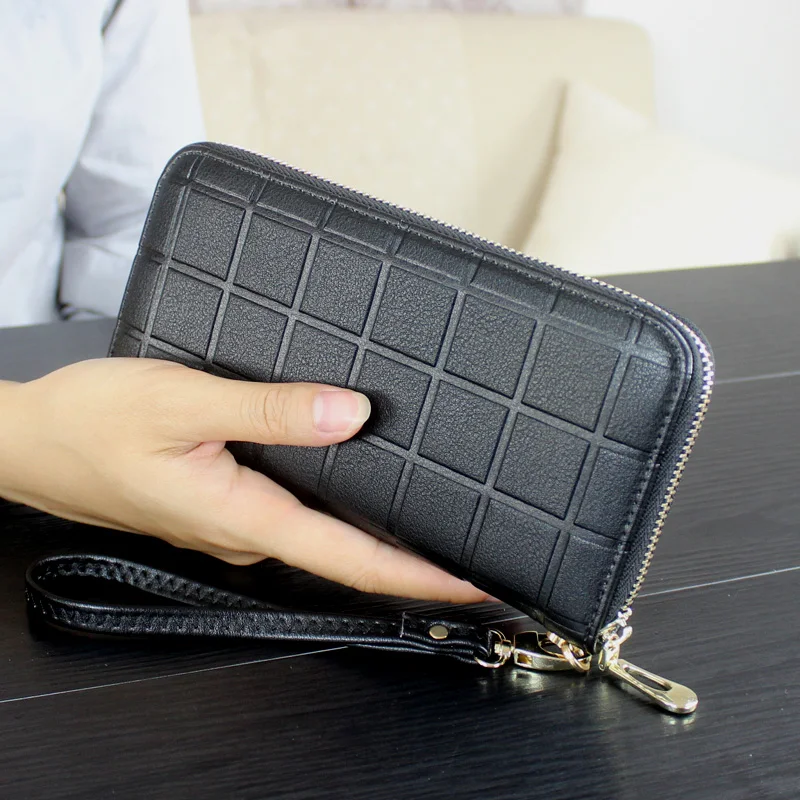 

DORANMI PU Leather Women Wallet Black Purse Solid Color Black Wallets For Female Clutch Long Purses Bag NPJ040