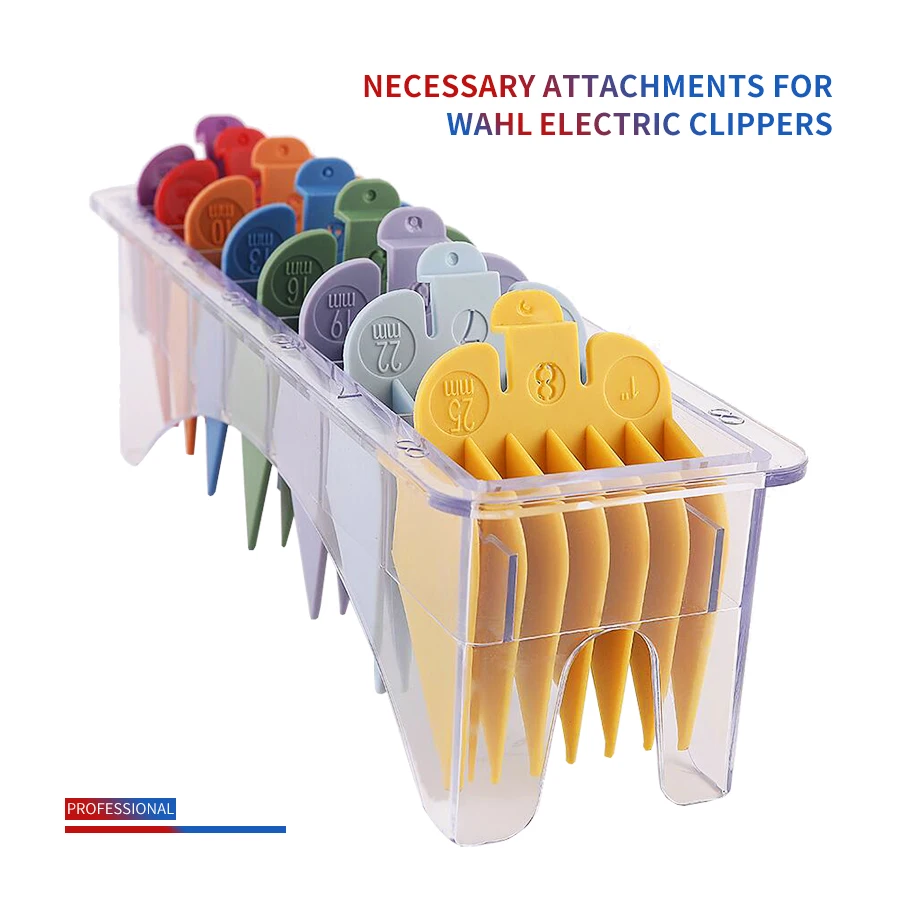 

Professional Hair Trimmer Limit Comb 8 Pcs Universal Hair Clipper Limit Combs Guide Guard Attachment Size Salon Styler Tools