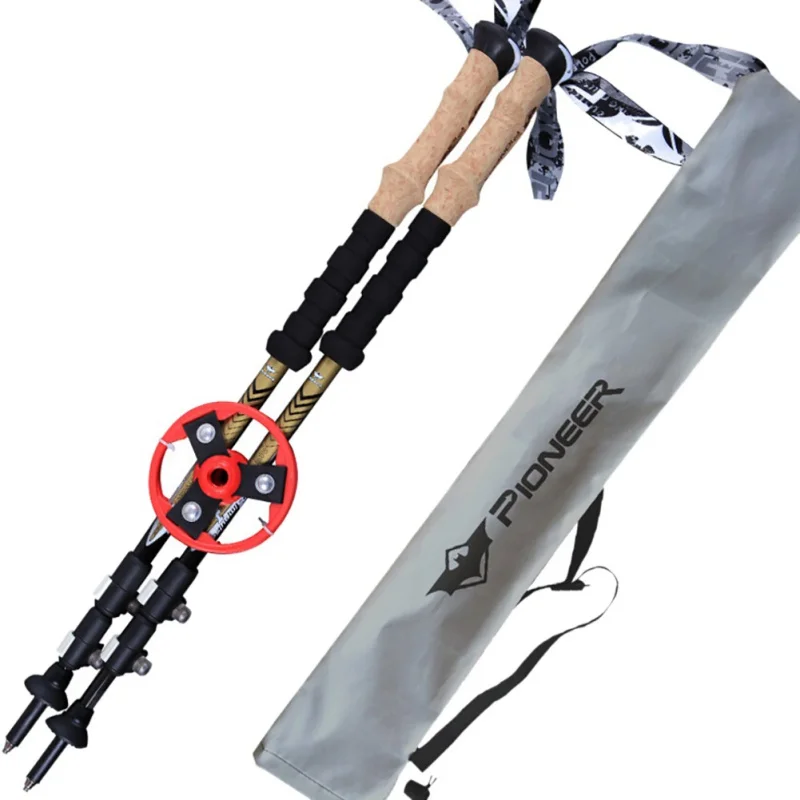 Esportes de Esqui Ultraleve de Fibra de Carbono Caminhadas ao ar 3 Seções Telescópica Livre Escalada Bengala Trekking Pólo Bengala k5