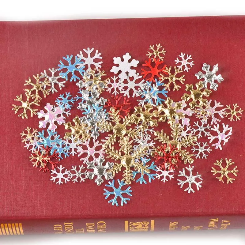 Смешанная полиэфирная войлочная Снежинка, рождественские украшения Нетканая нашивка Аппликации Ремесло Скрапбукинг полиэстер наклейка из сукна 50 шт C2324 - Цвет: mix