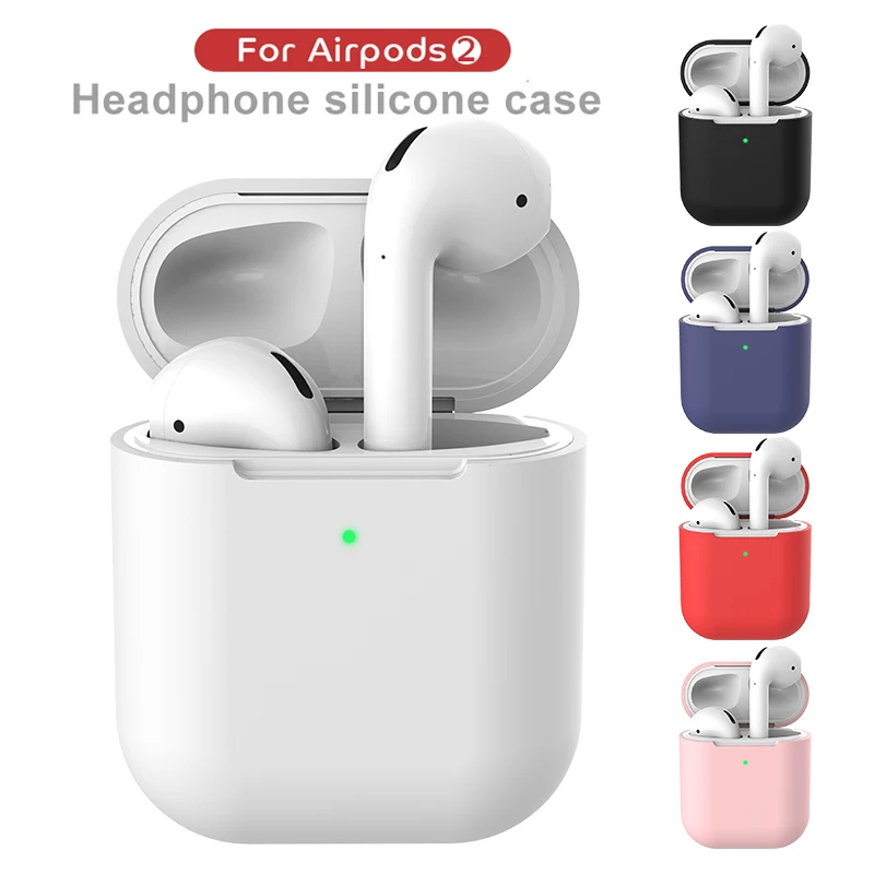 

Earphone Case For Apple AirPods 2 Silicone Cover Wireless Bluetooth Headphone Case For AirPod Silm Case