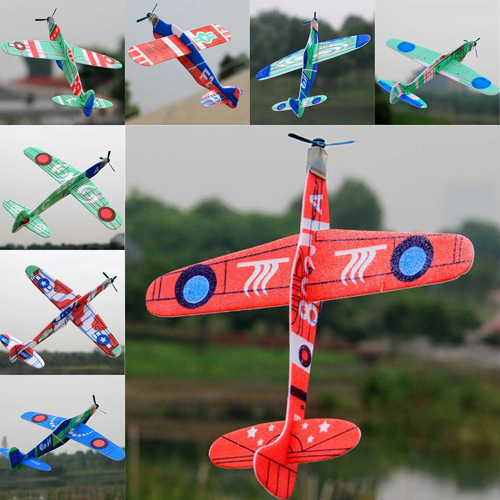 1pc nouvelle offre spéciale intéressant jouets mousse avion Epp mousse main jeter avion en plein air lancement planeur avion enfants cadeau jouet 19cm