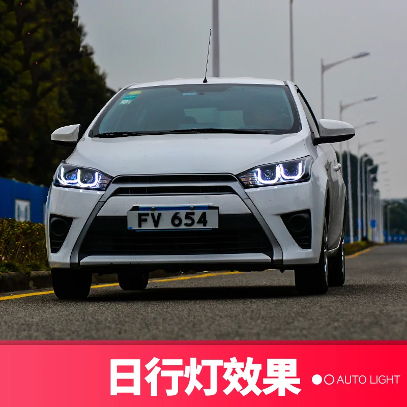 Автостайлинг KOWELL для Toyota Yaris фары 2014 2015 Новинка светодиодный ные DRL Биксеноновые