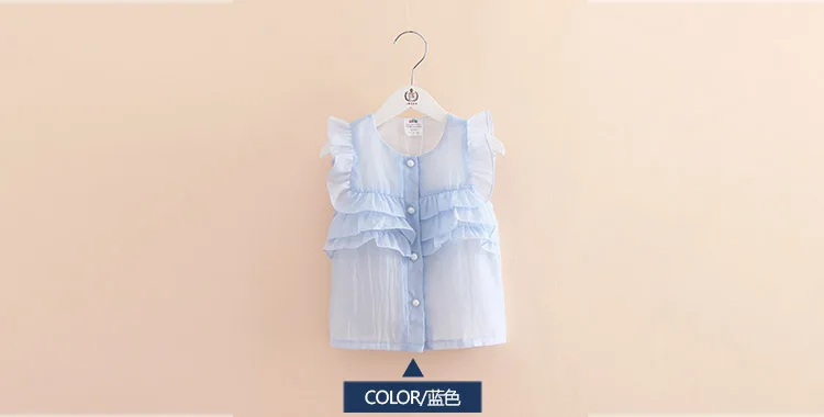2018 Hot Summer New Design 2 3 4 6 8 9 10Years Thin Sweet Cute Solid Color Short Fly Sleeve Blouse Baby Kids Girls Chiffon Shirt (7)