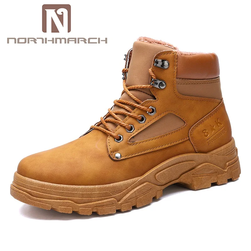 

NORTHMARCH Men Winter Warm Boots Fashion Casual Shoes Men Leather Ankle Boots Footwear Men Snow Boots Chaussure Homme Hiver