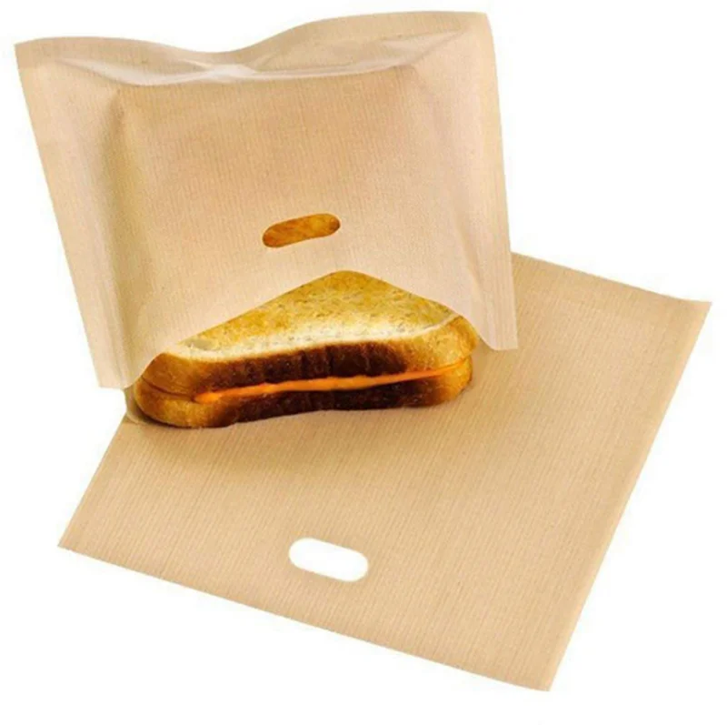 2 шт тостерные пакеты для бутербродов с сыром на гриле, легкие многоразовые антипригарные пакеты для выпечки тостов и хлеба