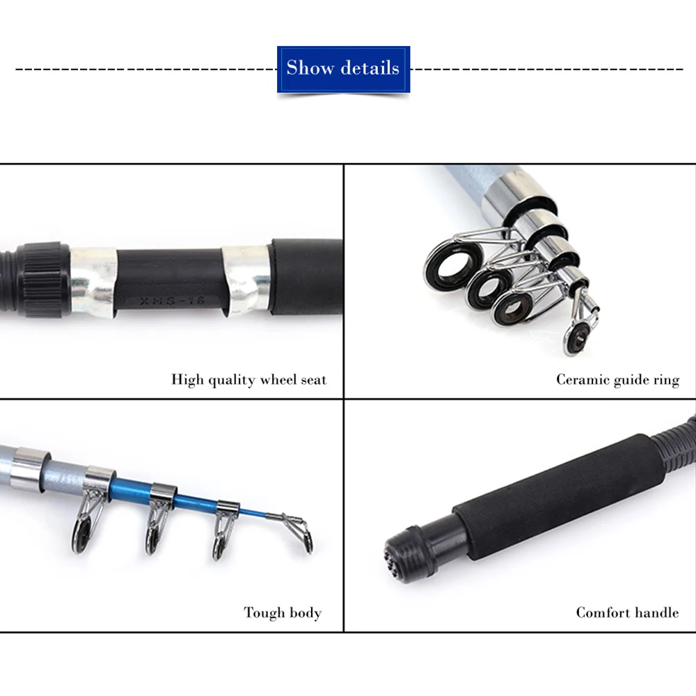Combinação e Carretel Vara de Pesca de Combinação Saco de Armazenamento de Pesca Olta Takimlari Conjunto Vara de Pesca de Completo Kit W e portátil Spinning Reel Pólo Engrenagem Definir Iscas Ganchos 8 Cheap Conj. de varas
