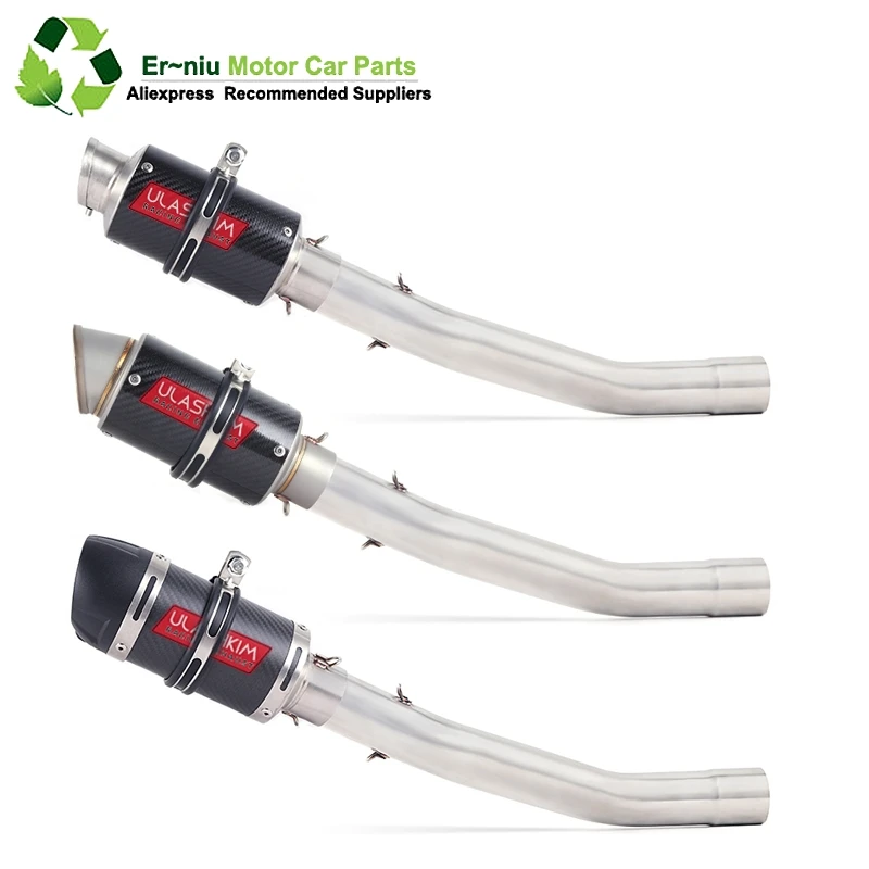 

ZX6R ZX-6R Motorcycle Exhaust Full system middle bend pipe + Muffler Slip-on for Kawasaki ZX-6R ZX6R 2008 to 2014