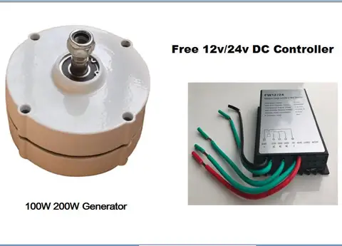 Gerador de Ímã Livre de 100 w para 600 24 48 3 Fase Permanente Adicionar um Turbina Eólica Controlador 200 w 12 v –