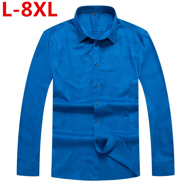 high quality plus size Men's Shirt Long Sleeve Loose New Fashion