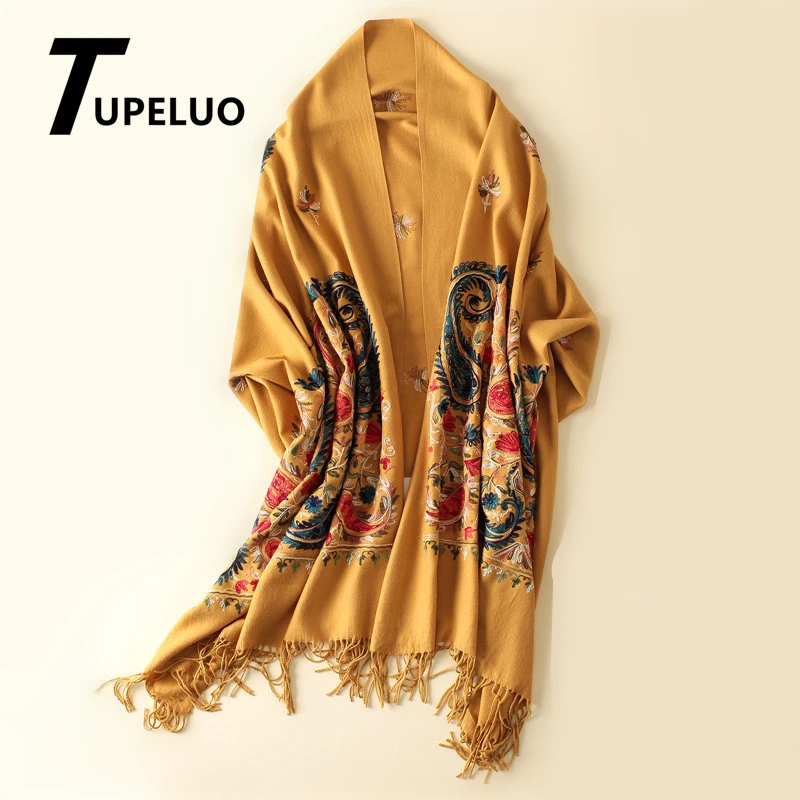 New Luxury Brand Women Scarf High Quality Embroidery Winter Cashmere Scarves Lady Shawls and Wraps Female Pashmina Echarpe