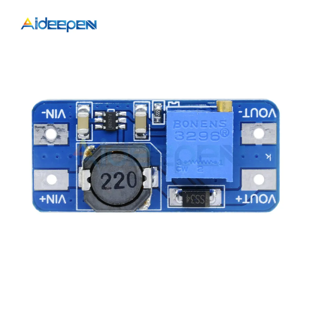 5 шт. MT3608 DC-DC повышающий усилитель конвертера модуль питания повышающий макс. выход 28 в 2A для Arduino