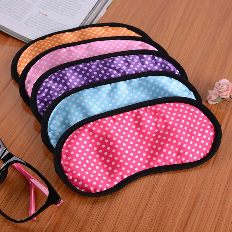 

Random 1pcs Portable Eyeshade For Travel Breathable Dot Fabric Sleeping Eye Mask Sleep Rest Aid Eye Cover Eye Patch Sleep Mask