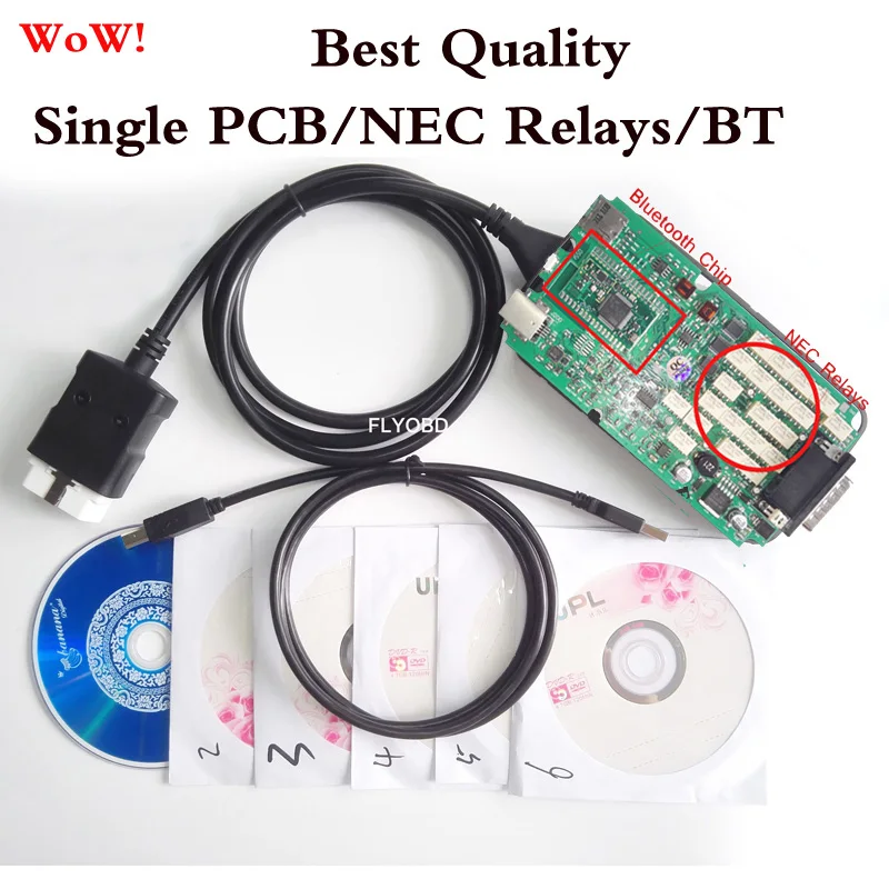 

2018 New high quality single board WoW Snooper V5.008 with Bluetooth diagnostic tool TCS CDP With LED light function multidiag