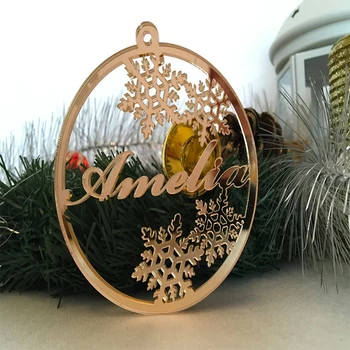 

Personalized Christmas Name Tags Gift for kids Customized Xmas Bauble Name Tree Decorations snowflake Ornament Party Supply
