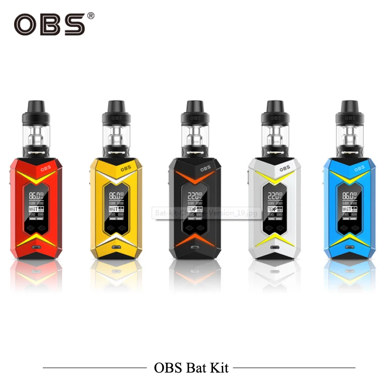 

Original 218W OBS Bat Box Mod Kit with 5ml Demo Subohm Tank 218W Bat MOD TC Electronic Cigarettes 0.2/0.4ohm Coil Vaporizer