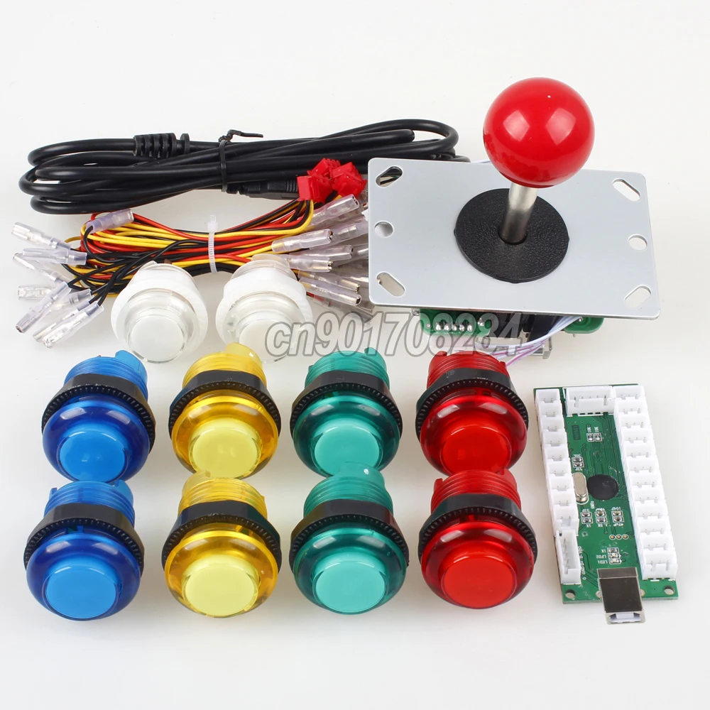 Arcade Joystick DIY USB Encoder to PC Games 10x LED 5V