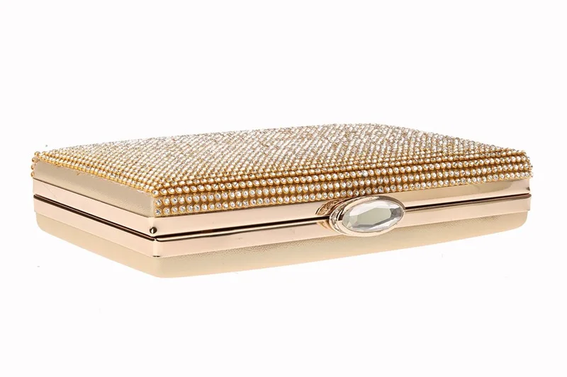Luxy Moon Gold Glitter Box Clutch Bag Top View