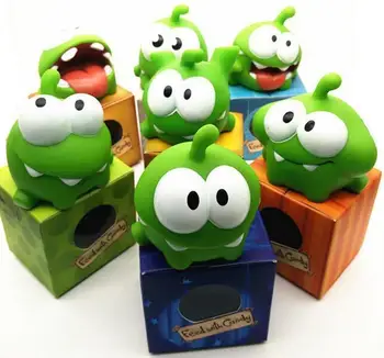 

Rope Frog Vinyl Rubber Android Games Doll Cut The Rope OM NOM Candy Gulping Monster Toy Figure Baby Squeak Noise Toy